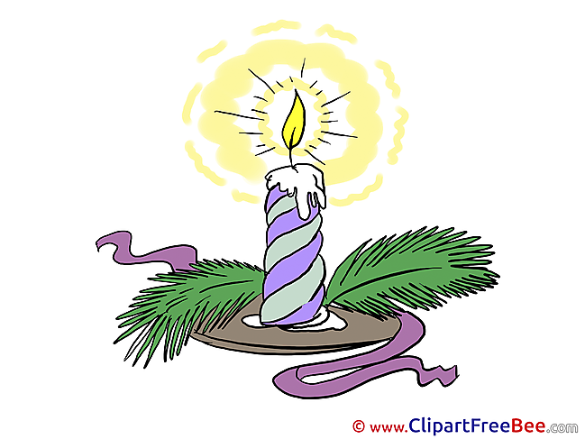 Beautiful Advent Candle with Light Clip Art free