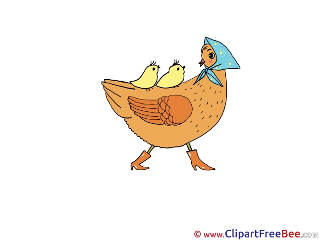 Hen with Chickens printable Images for download
