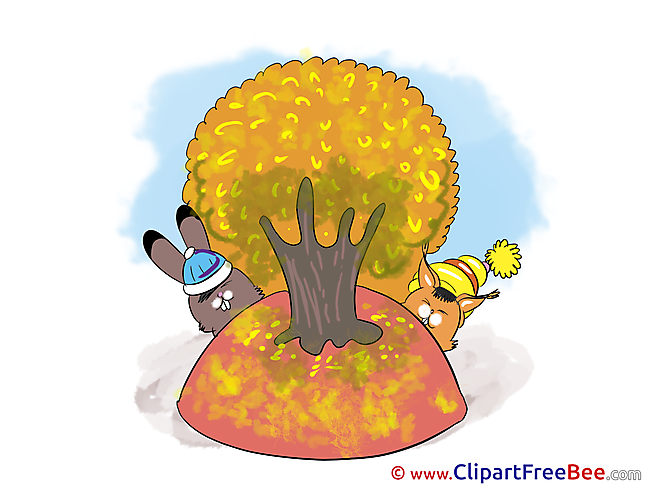 Animals Tree printable Autumn Images