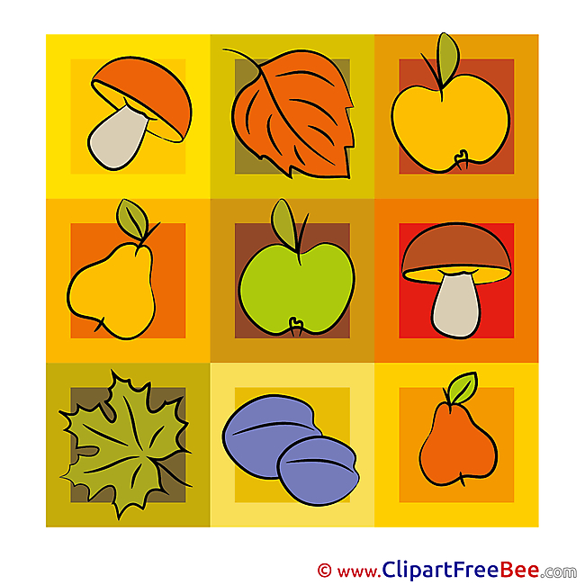 Decoration Fruits Clipart Autumn Illustrations