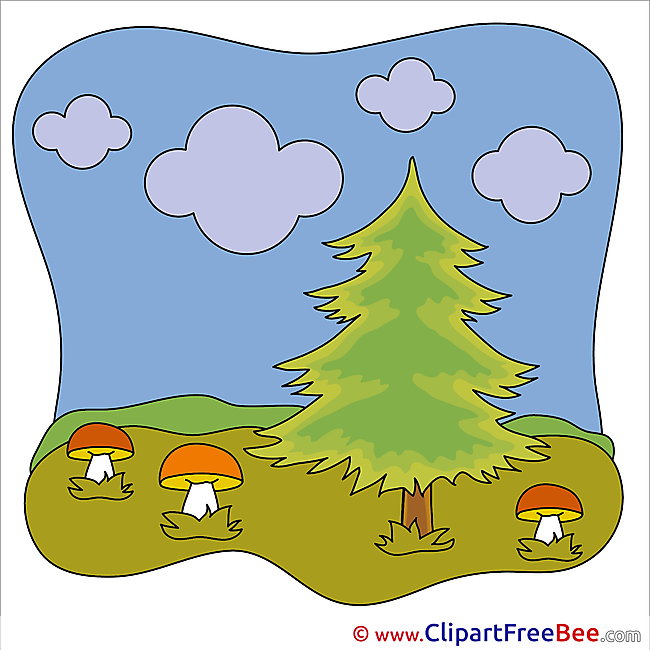 Fir Mushrooms printable Autumn Images