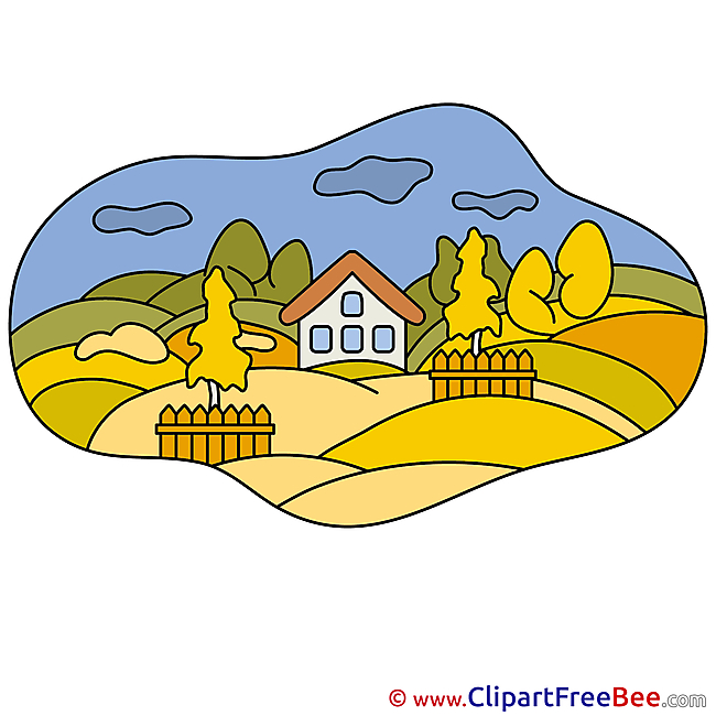 Village Clip Art download Autumn