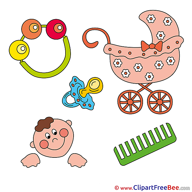 Plaything Pram Comb download Baby Illustrations