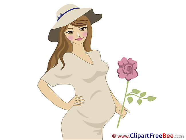 Woman pregnant printable Illustrations Baby