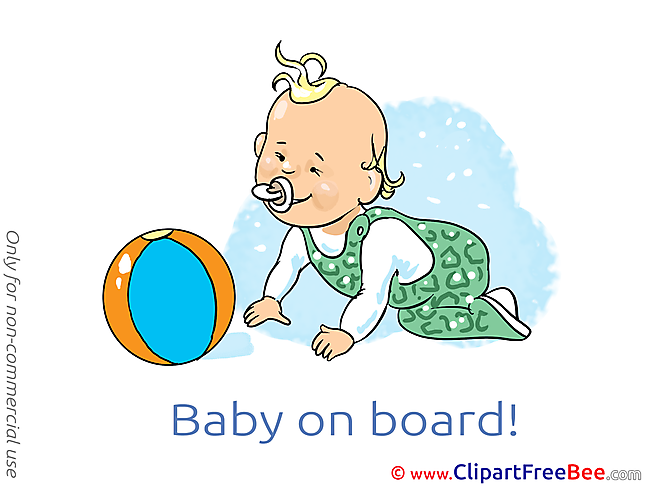 Ball Baby on board Clip Art for free