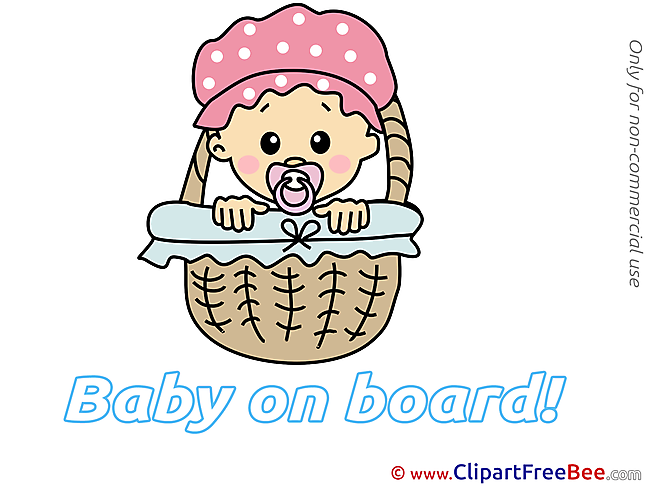 Basket Kid Cliparts Baby on board for free