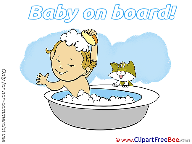 Bath Clipart Baby on board Illustrations