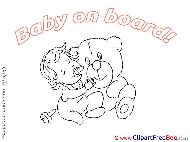 Bear Baby on board free Images download