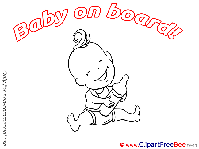 Bottle of Milk Baby on board download Illustration