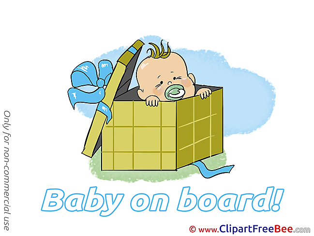 Box Baby on board Clip Art for free