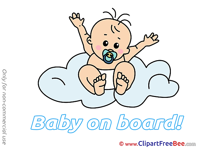 Cloud printable Illustrations Baby on board