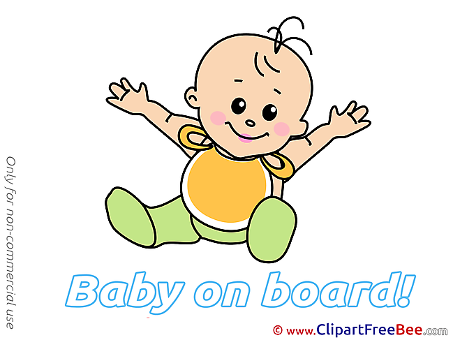 Happy printable Illustrations Baby on board