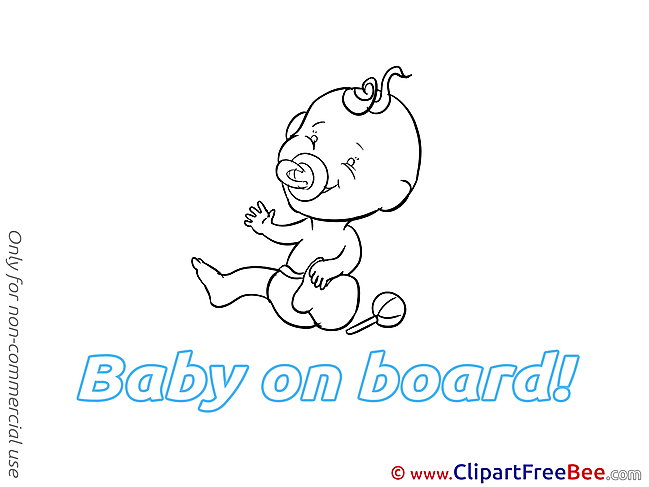 Rattle free Cliparts Baby on board