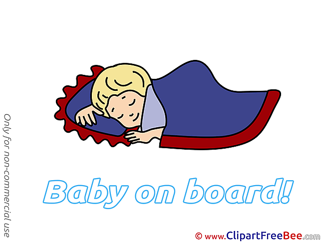 Sleeping printable Illustrations Baby on board