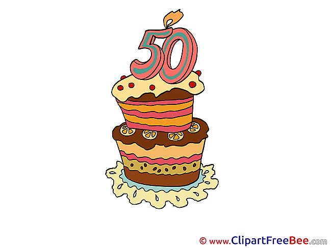 50 Years Cake printable Illustrations Birthday