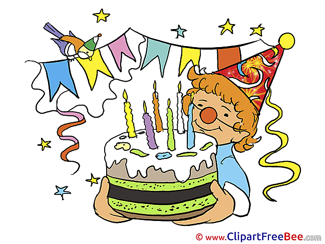 Clown Cake Birthday Clip Art for free