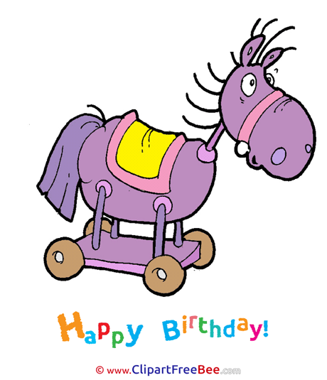 Horse Toy Birthday download Greeting Cards