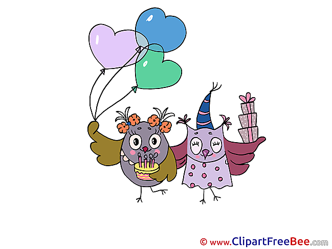 Owls Birthday Illustrations for free