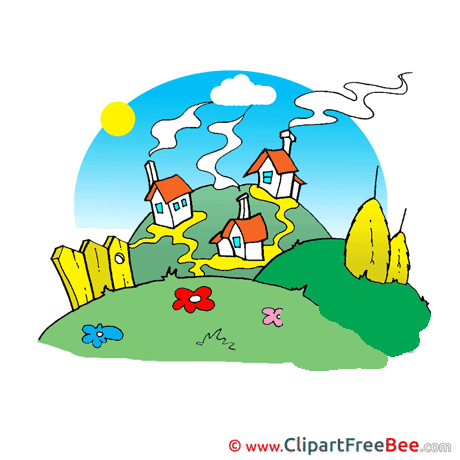 Village printable Illustrations for free