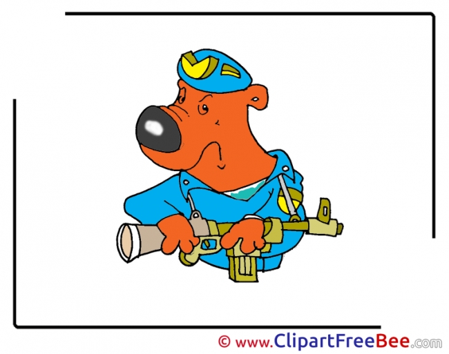 Bear Riffle Soldier download printable Illustrations