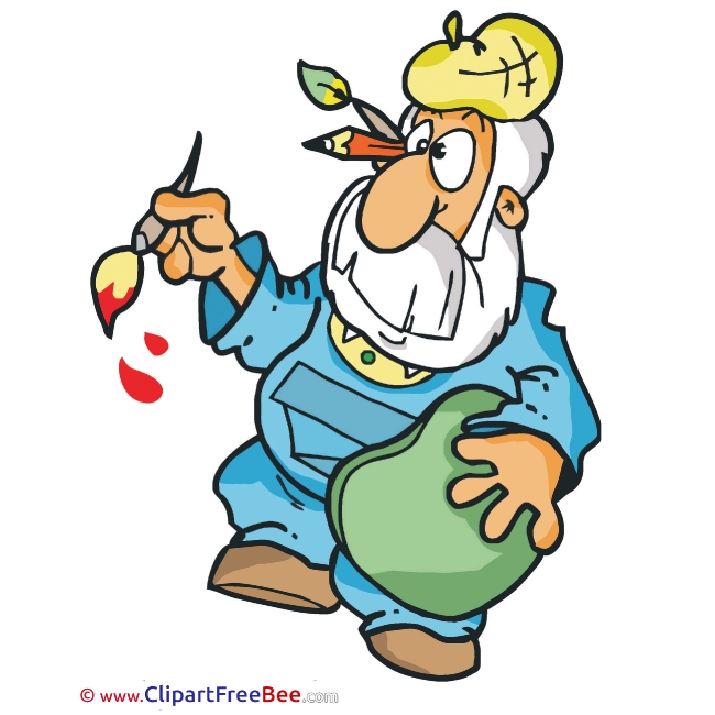 Old Man Painter Clipart free Image download