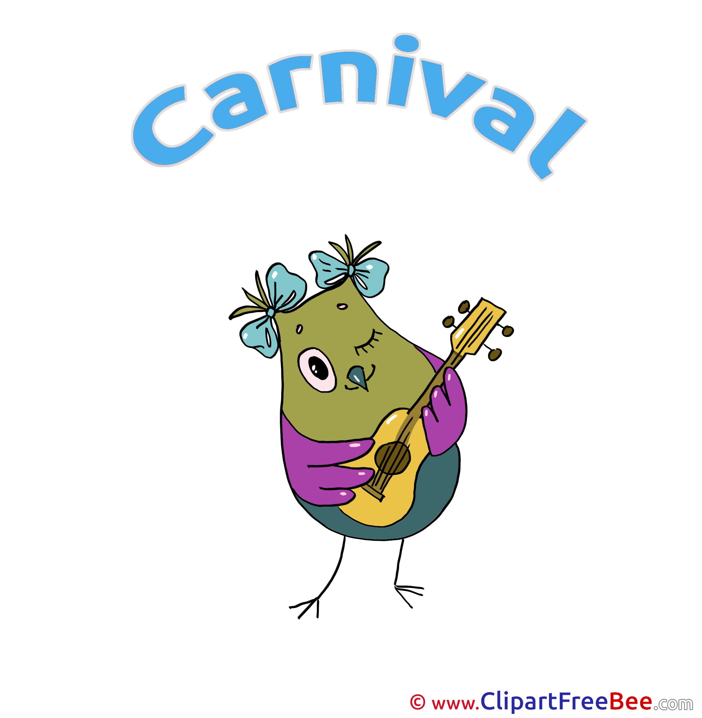 Guitar Owl Clipart Carnival Illustrations