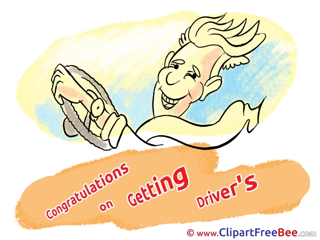 Congratulations Getting Driver's License Boy printable Illustrations for free