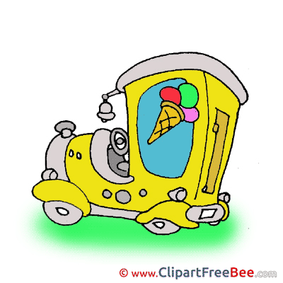 Drawing Ice Cream Truck download printable Illustrations