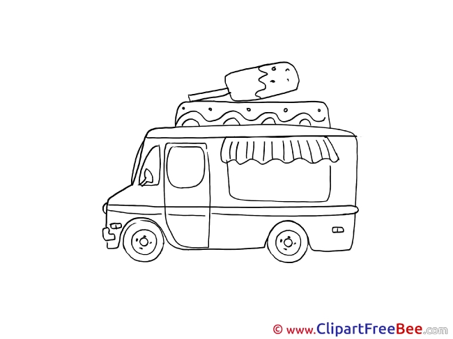 Ice Cream Truck printable Illustrations for free