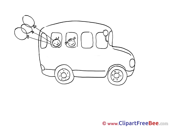 School Bus Balloons Clipart free Illustrations