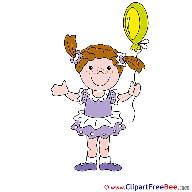 Balloon Girl Cliparts printable for free