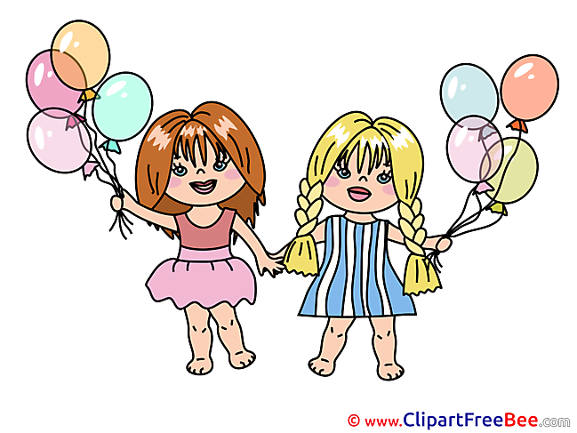 Balloons Girls Clipart free Illustrations