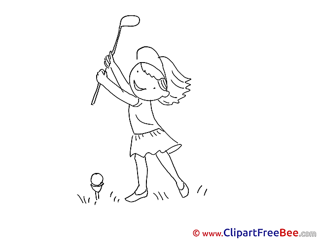 Golf Girl Clipart free Illustrations