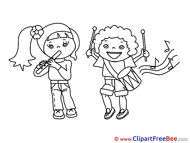 Musicians Kids download printable Illustrations