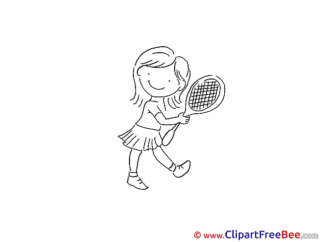 Tennis Player Girl Cliparts printable for free