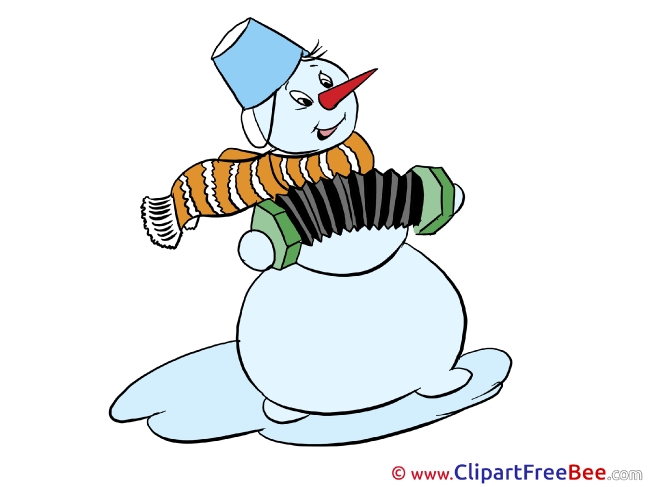 Accordion Snowman Clip Art download Christmas