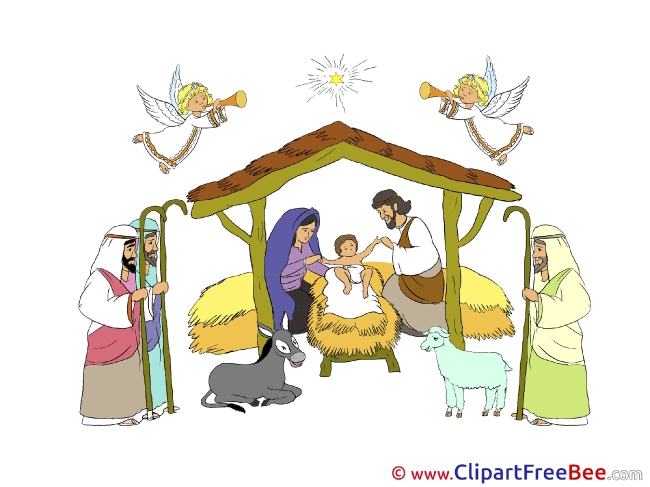 Birth of Jesus Clipart Christmas Illustrations