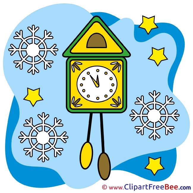 Clock Snowflakes Pics Christmas free Image