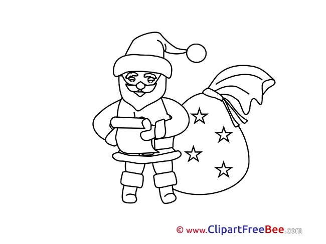 Coloring Bag Santa Cliparts Christmas for free