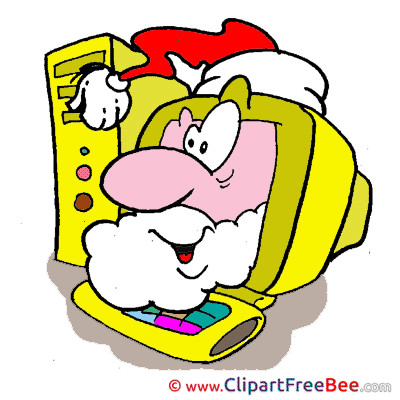 Computer Santa Claus Pics Christmas Illustration