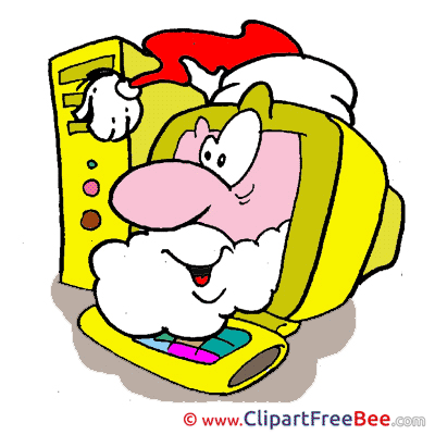 Computer Santa Claus Pics Christmas Illustration Computer Santa Claus Pics Christmas Illustration