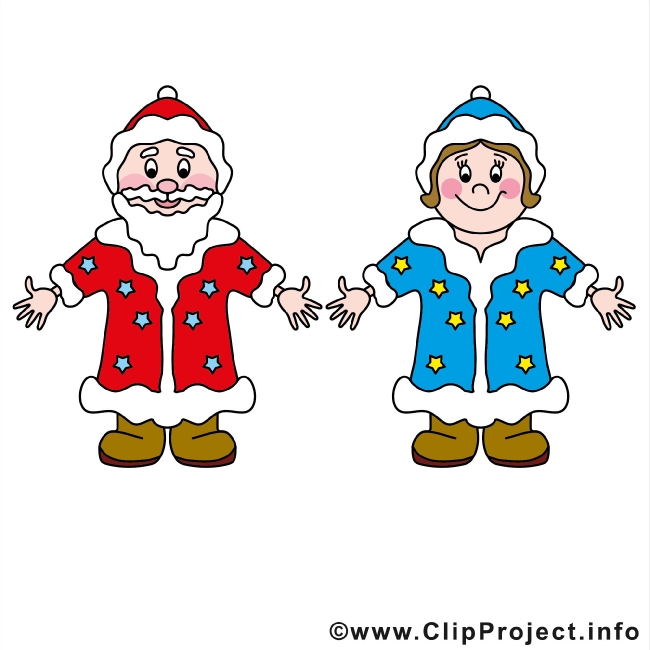 Ded Moroz and Snegurochka Clip Art free