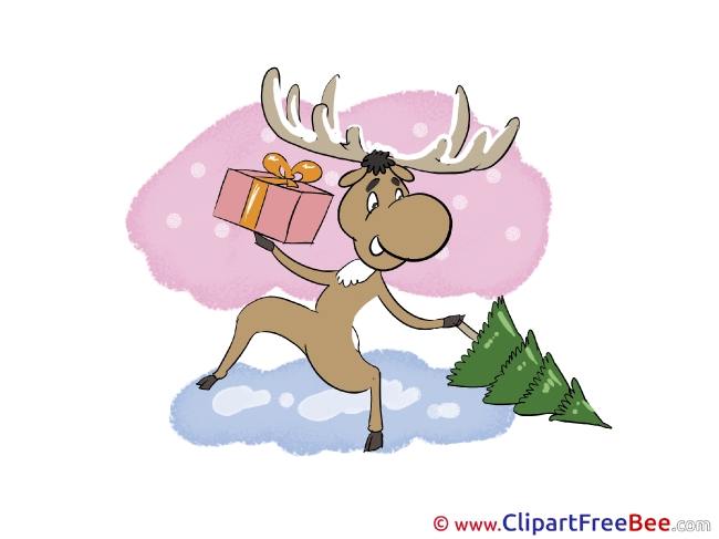 Deer Clipart Christmas Illustrations