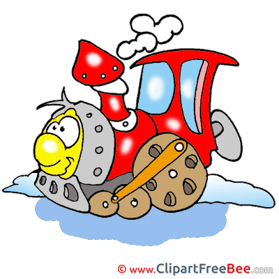 Locomotive Christmas Clip Art for free