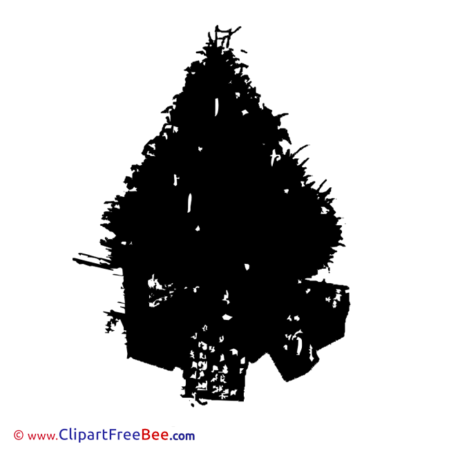 Silhouette Tree Pics Christmas Illustration