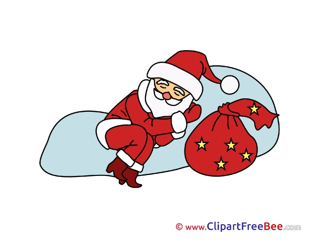 Sleeping Santa Claus Pics Christmas Illustration