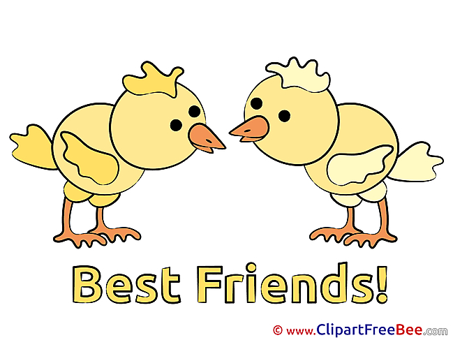 Chiсkens printable Illustrations Best Friends