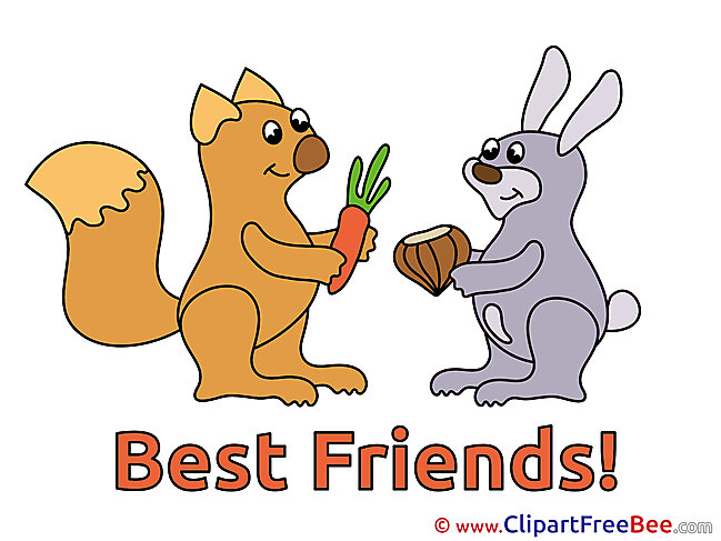 Squirrel Rabbit Best Friends Illustrations for free