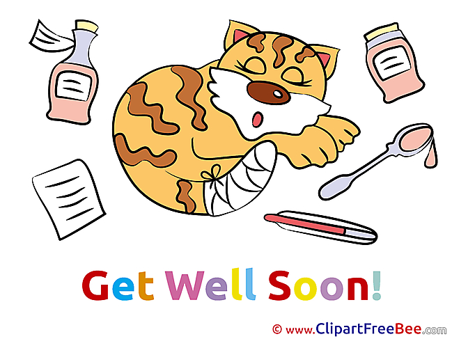 Cat Medicine Clip Art download Get Well Soon