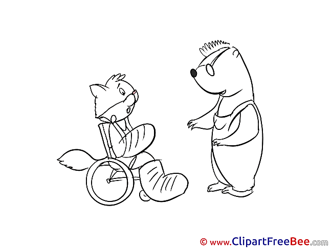 Cat Wheelchair Clipart Get Well Soon Illustrations